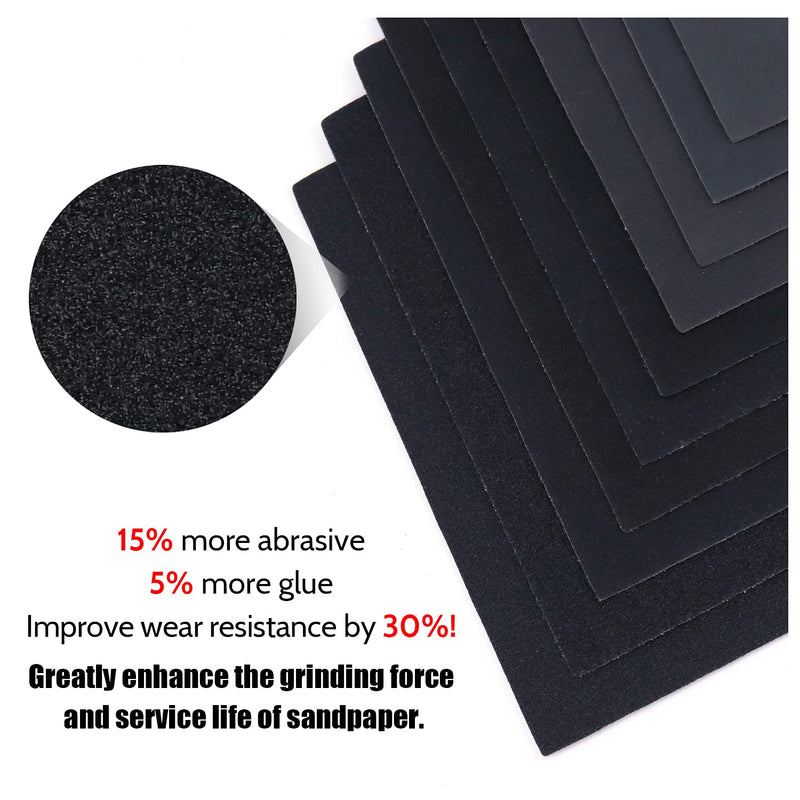  [AUSTRALIA] - 1/4 Sheet Sandpaper 5.5" x 4.5" Sanding Sheets 320 Grit with Extra Inches for Palm Sander Hook & Loop 6" x 4.5" Silicon Carbide Wet/Dry Sander Sheets for Automotive Polishing Wood Metal Sanding, 25PCS