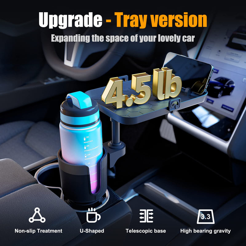  [AUSTRALIA] - CYEVA Cup Holder Tray for Car 3 in 1 Multifunctional Car Cup Holder Expander for Car Drink Holders Compatible with Yeti 20/26/30 oz Hydro Flasks 32/40 oz