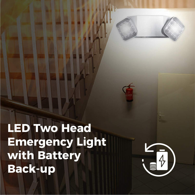  [AUSTRALIA] - Ciata Lighting LED Emergency Light - Ultra-Bright White Light With Back-up Battery, Adjustable Lamps & 90-minute Minimum Capacity - Made from Engineering-Grade & Injection-Molded Thermoplastic (White) 1 Pack