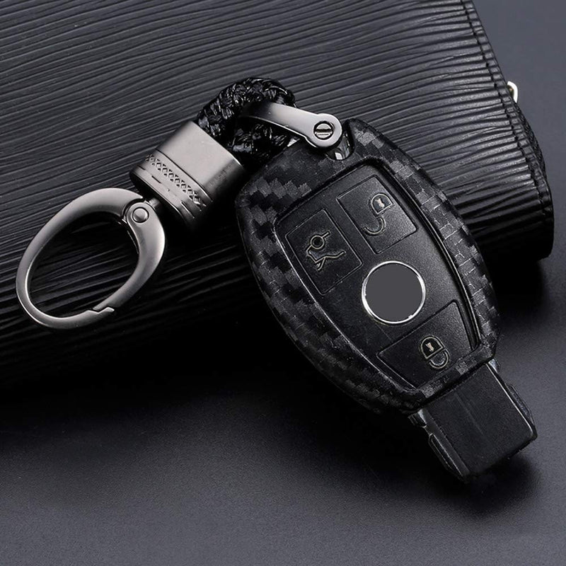 silicone carbon fiber remote Key Fob case Cover For Mercedes-Benz A C E S Class Series (for Benz Old Key) For Benz Old Key - LeoForward Australia