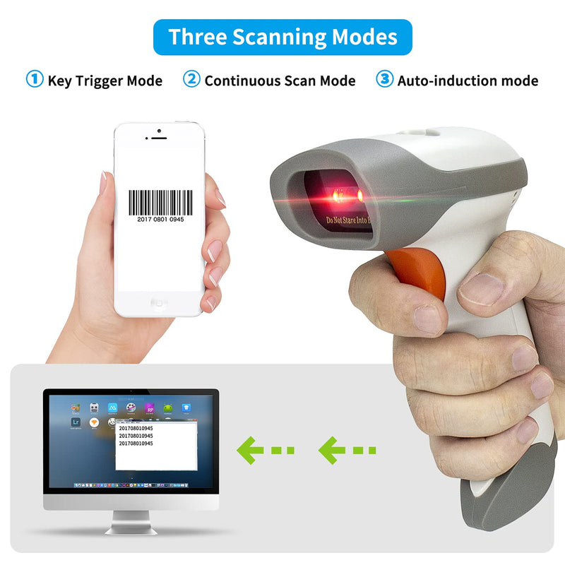  [AUSTRALIA] - NetumScan Bluetooth 2D Barcode Scanner, 3 in 1 Automatic Wireless QR Barcode Reader USB Image Code Scanner for Store, Warehouse POS, Computer, Tablet, iPad, iPhone, Android 1D & 2D Scanner