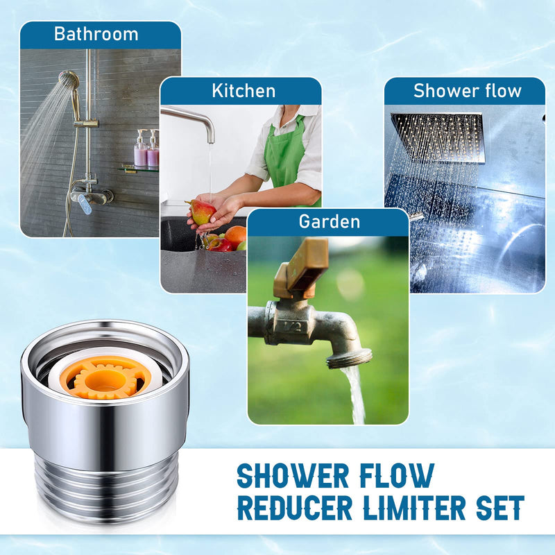  [AUSTRALIA] - Shower Flow Reducer Limiter Set,Shower Head Flow Restrictor Water Saver Adapter Set Water Flow Shower Flow Restrictor Shower Head for Shower Hotel Bathroom Toilet (4 Pieces) 4