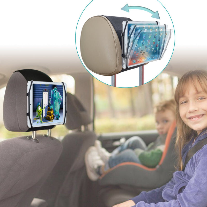  [AUSTRALIA] - Car Headrest Mount Holder TFY Angle Adjustable Car Headrest Mount Holder with Silicon Holding Net for Phones and Tablets