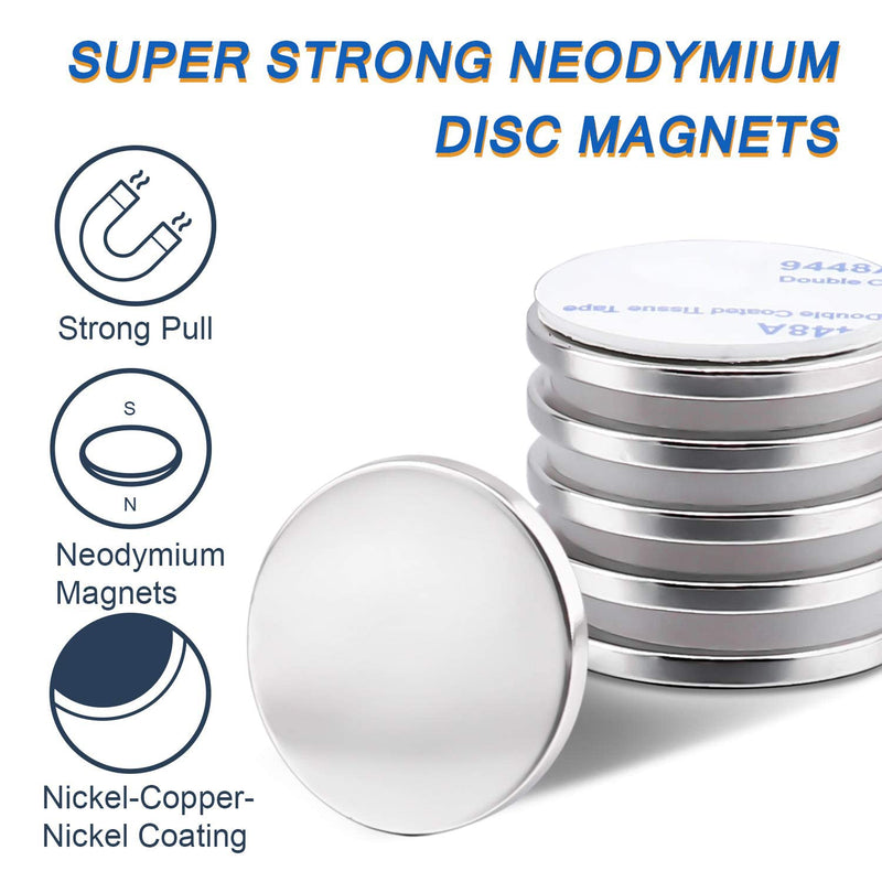  [AUSTRALIA] - LOVIMAG Super Strong Neodymium Disc Magnets, Powerful Rare Earth Magnets with Double-Sided Adhesive for Fridge, DIY, Building, Scientific, Craft, and Office Magnets - 1.26 inch x 1/8 inch, Pack of 12 E-32x3-Silver-12p