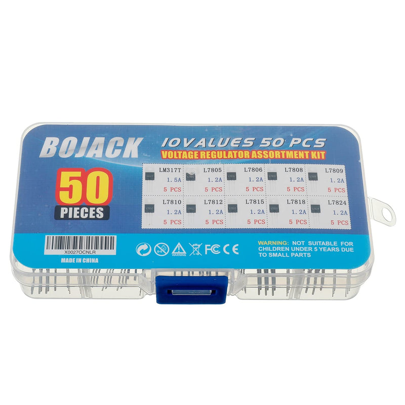  [AUSTRALIA] - BOJACK 10 Values 50 Pcs LM317 L7805 L7806 L7808 L7809 L7810 L7812 L7815 L7818 L7824 TO-220 Package High Current Positive Voltage Regulator Assortment Kit