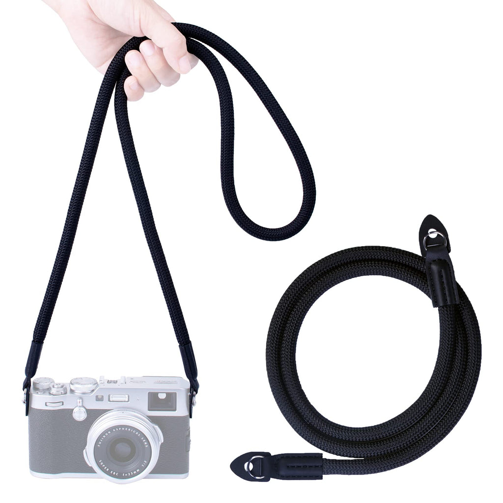  [AUSTRALIA] - VKO Camera Strap Rope Compatible with Sony Canon Nikon Fuji DSLR SLR Mirrorless Camera Rope Strap 120cm Black (Update Version)