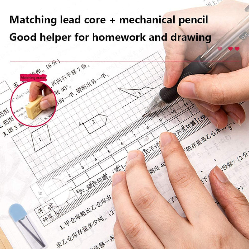 {Updated Version}8pcs Math Geometry Kit Set,Student Supplies Drawing Pencil Compass Includes Protractor Rulers Compass Pencil Lead Refills Eraser Model II - LeoForward Australia