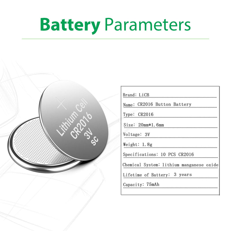 CR2016 3V Lithium Battery(10-Pack) - LeoForward Australia