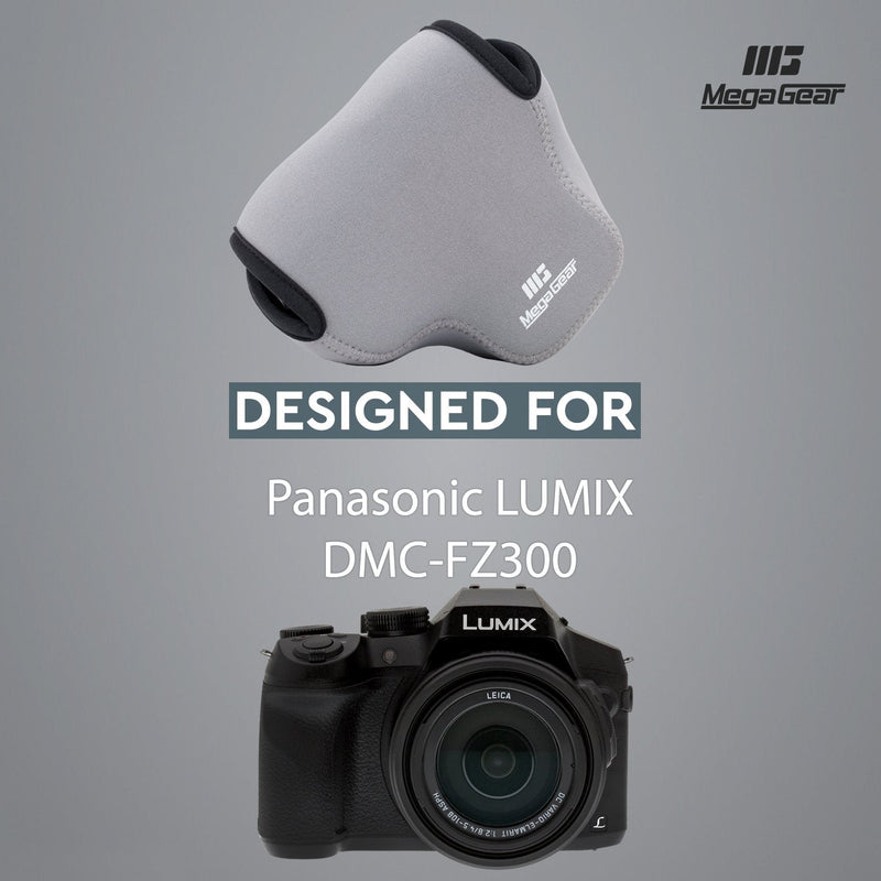  [AUSTRALIA] - MegaGear Ultra Light Neoprene Camera Case Compatible with Panasonic Lumix DMC-FZ300 Grey