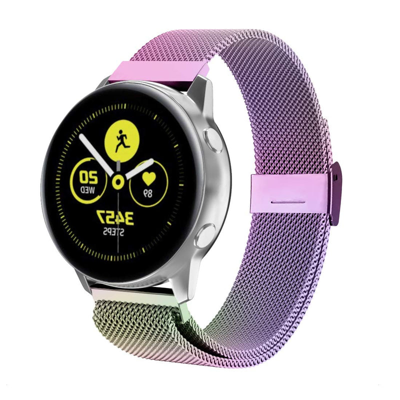 Solob 20mm Metal Band Compatible for Samsung Galaxy Watch 42mm/Active 2 40mm 44mm/Samsung Galaxy Watch 3 41mm/Gear Sport/Garmin Vivoactive 3 Stainless Steel Strap Quick Release Replacement Bands A-1Colorful - LeoForward Australia