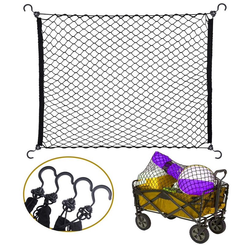  [AUSTRALIA] - Mamiko Cargo Net and Wagon Straps for Collapsible Folding Outdoor Utility Wagon, Garden Cart, Folding Trolley Cart, Beach Cart (Combo Package)