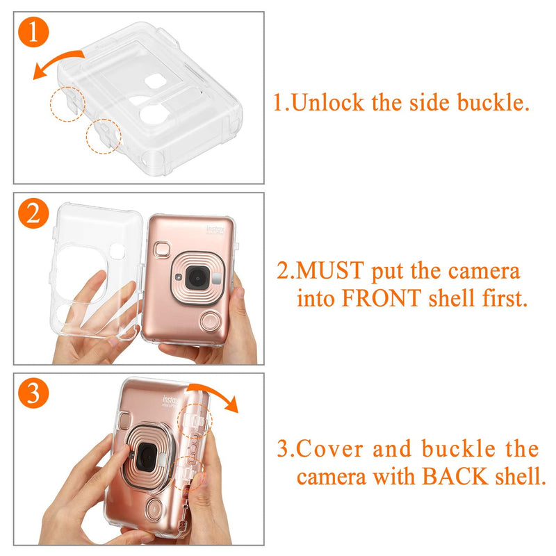  [AUSTRALIA] - Fintie Protective Clear Case for Fujifilm Instax Mini Liplay Hybrid Instant Film Camera- Crystal Hard Cover with Precise Cutout