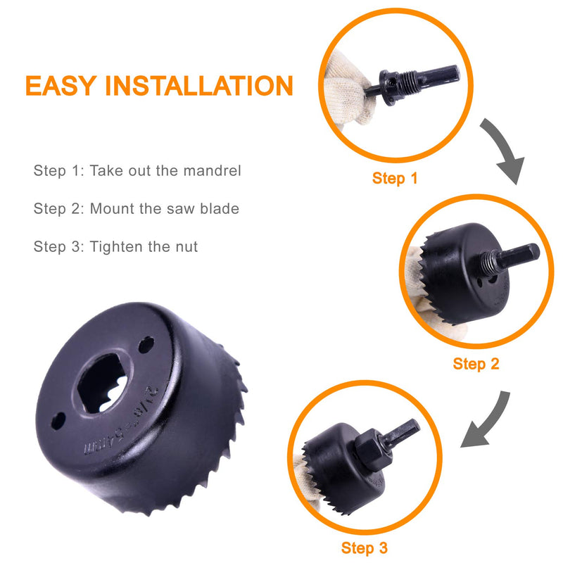 Hole Saw Kit, SUNGATOR 5-Piece Set. Specially Constructed Heat Treated Carbon Steel, High Precision Cutting Teeth. Cut Clean, Smooth, and Precise Holes Through Wood, Plastic, PVC Board and Drywall. - LeoForward Australia