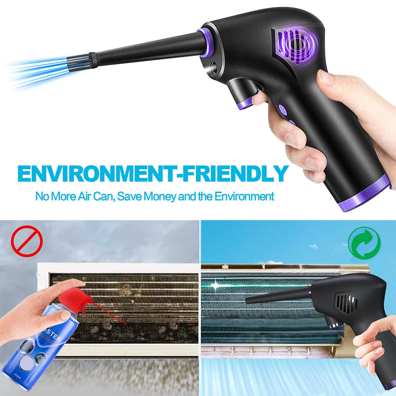 BLYPHOO Air Duster, Electric Cordless Air Duster for Computer with Upgraded 15000mAH Rechargeable Battery, Good Replacement for Compressed Air Can, Powerful 36000 RPM, 10W Type-C Fast Charging - LeoForward Australia