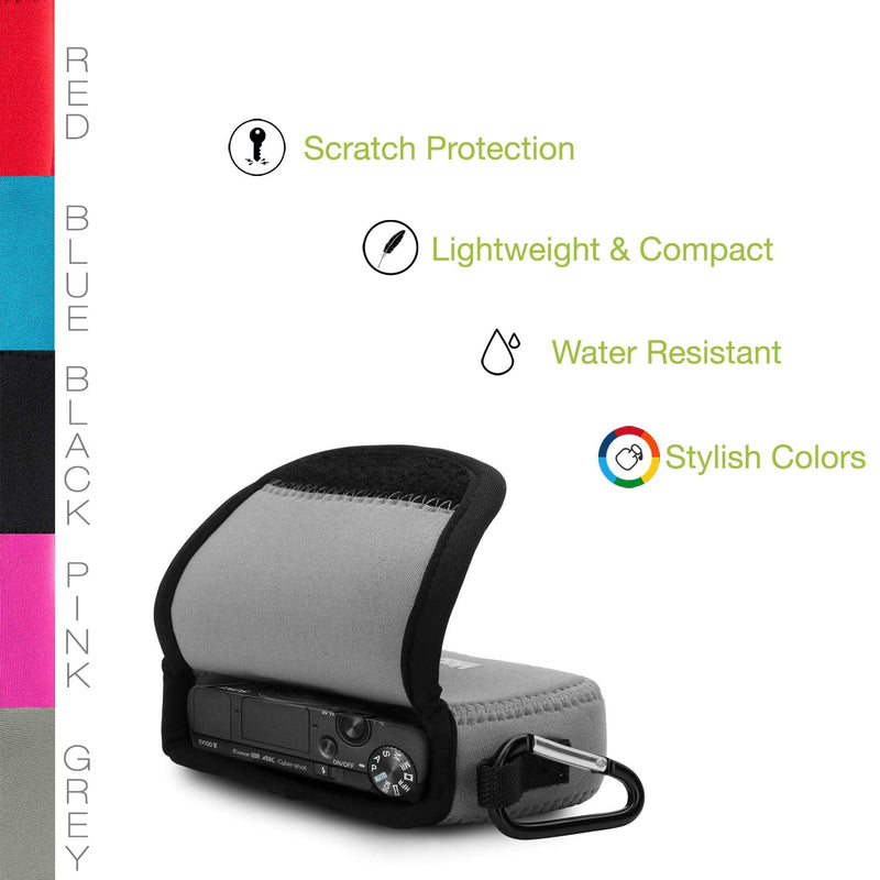  [AUSTRALIA] - MegaGear MG084 Sony Cyber-shot DSC-RX100 VII, Cyber-shot DSC-RX100 VI, DSC-RX100 V, DSC-RX100 IV, DSC-RX100 III, DSC-RX100 II Ultra Light Neoprene Camera Case - Gray