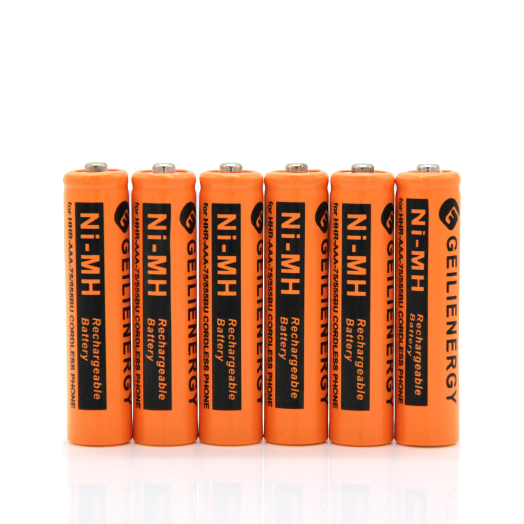  [AUSTRALIA] - GEILIENERGY AAA Rechargeable Batteries 1.2V 750mAh Also Compatible with Phone Battery HHR-55AAABU, 750mAh HHR-75AAA/B and 400mAh BK40AAABU, Outdoor Solar Lights(6 Pack) 6 PACK