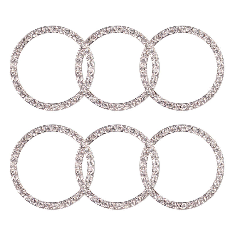  [AUSTRALIA] - TOBATOBA 6 Pack Crystal Rhinestone Car Bling Decorations Ring Emblem Sticker Decor Car Engine Start Stop Accessories for Men and Women, 6 Pieces