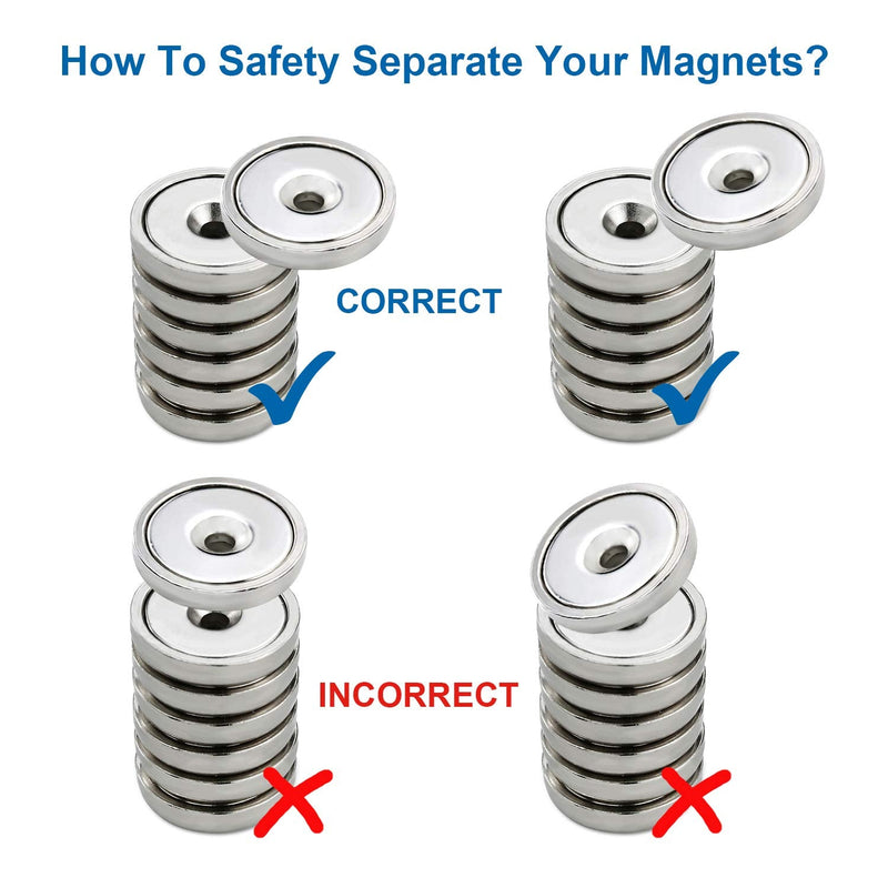  [AUSTRALIA] - LOVIMAG Neodymium Cup Magnets，95 lbs Holding Force Strong Rare Earth Magnets with Countersunk Hole and Matching Iron Sheet and Screw Ideal for Holding Tools Lifting, Hanging, Diameter 1.26 inch 32mm 12+12p