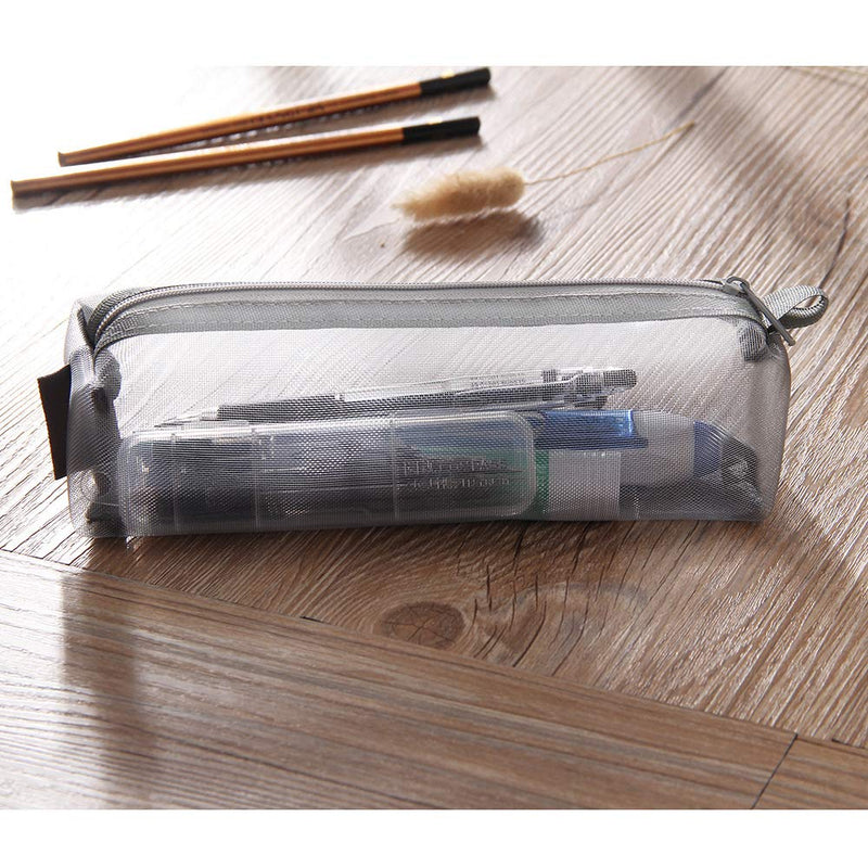 Kinhshion Mesh Pen Bag Pencil Case Makeup Tool Bag Storage Pouch Purse Suqal-multcolor-3pcs - LeoForward Australia