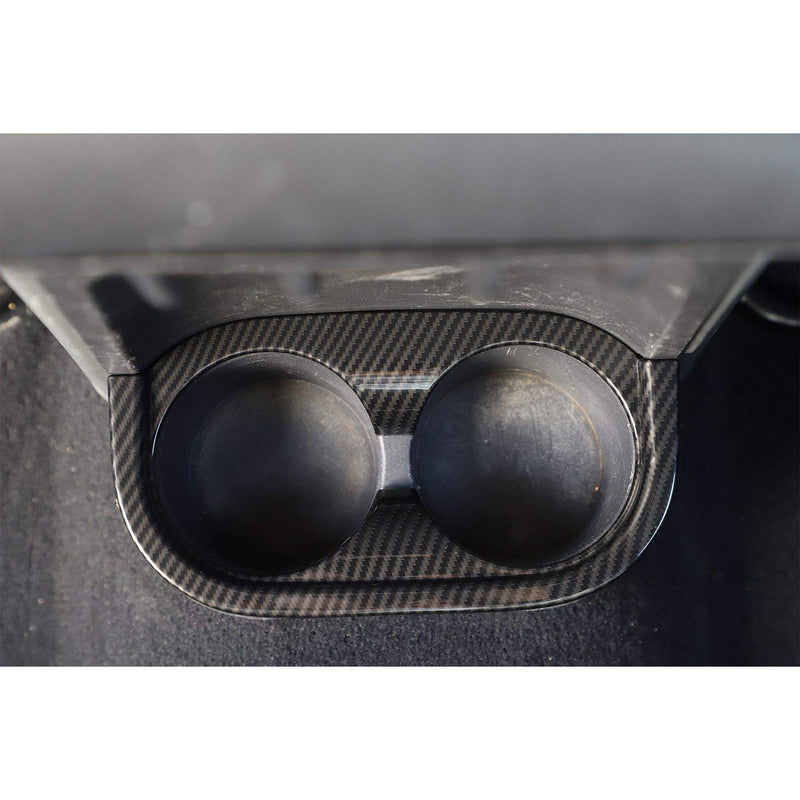  [AUSTRALIA] - RT-TCZ Rear Water Cup Holder Frame Cover ABS Trim Interior Accessories for 2007-2010 Jeep Wrangler JK & Unlimited Carbon Fiber