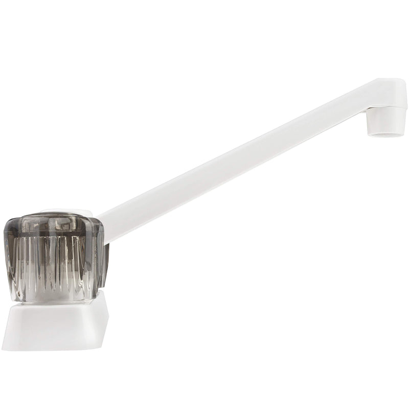  [AUSTRALIA] - Dura Faucet (DF-PK600S-WT) RV Kitchen Faucet with Smoked Acrylic Knobs (White) White