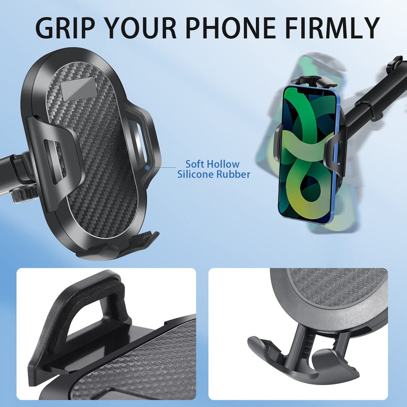  [AUSTRALIA] - TAPMEI T33 Phone Holder for Car 【Off-Road Level Suction Cup】 Universal Long Arm Cell Phone Holder Mount Dashboard Windshield Hands-Free Compatible with All Smartphones
