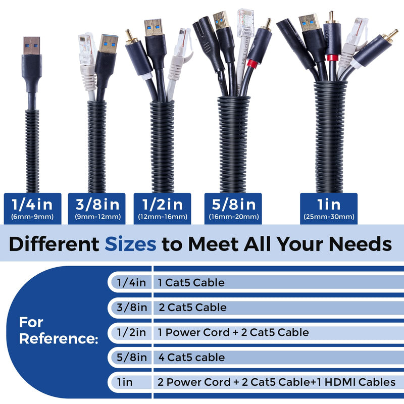  [AUSTRALIA] - Wire Loom 3/8 inch 10ft, YCLYC Split Loom, Outdoor Cord Protector, Flexible Wire Conduit Automotive, Wire Protector Tubing, Black 3/8"-10ft