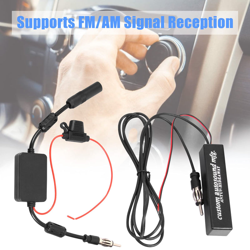  [AUSTRALIA] - KSaAuto 12V Universal Car Antenna Booster Stereo FM AM Radio Signal Amplifier Amp for Car Vehicle Truck SUV Boat Marine RV Accessories FM Amplifier Audio Radio Stereo Media Head Unit Receiver