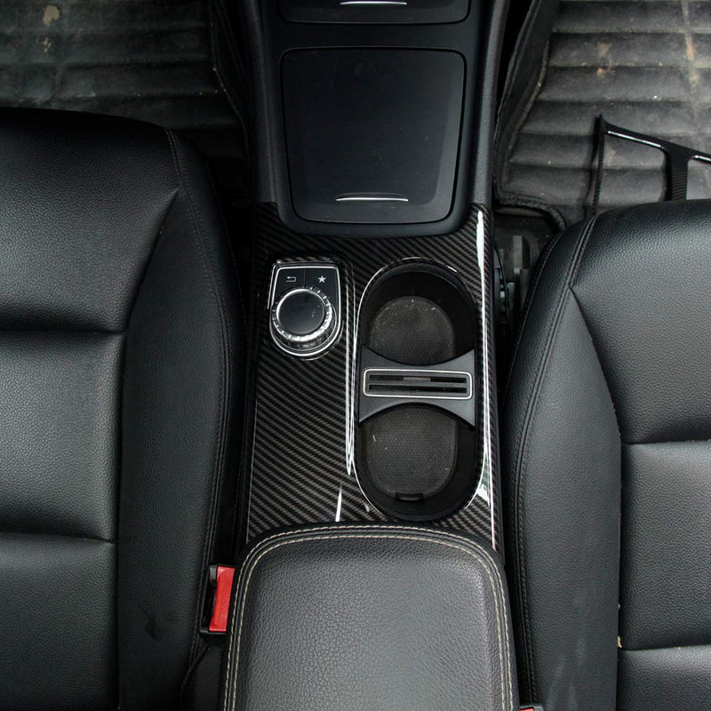  [AUSTRALIA] - YIWANG Carbon Fiber Interior Control Cup Holder Cover Trim for Mercedes Benz A/GLA/CLA Class C117 W117 W176 X156 2012-2018 Left Hand Drive Auto Accessories