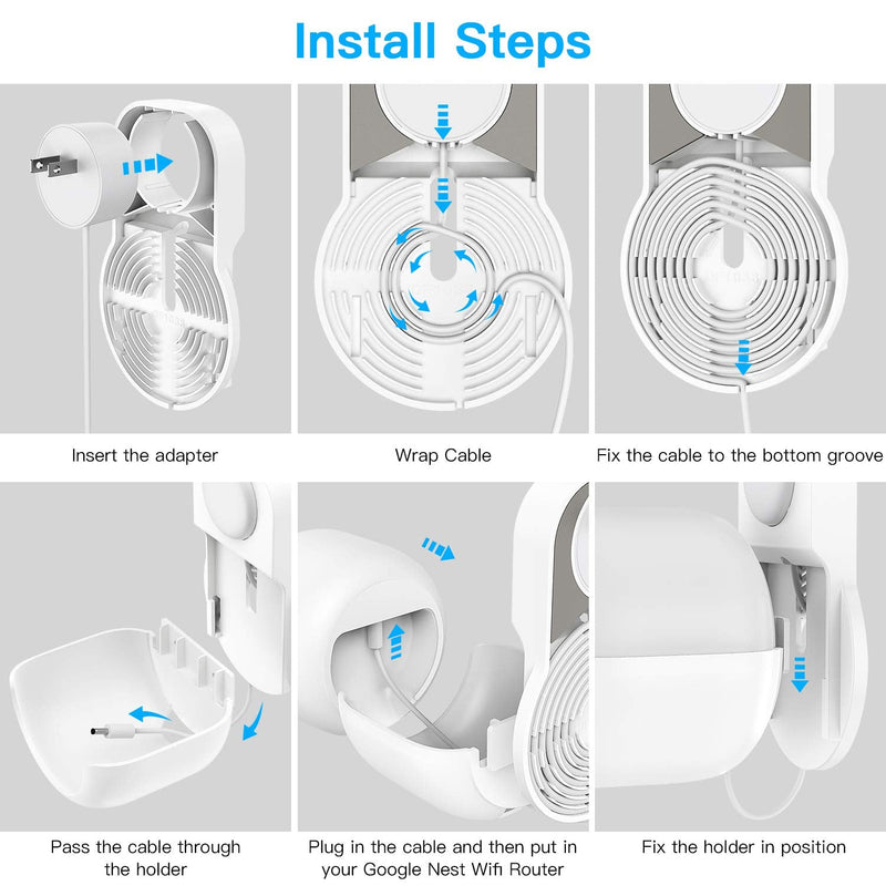  [AUSTRALIA] - OkeMeeo Wall Mount for Google Nest WiFi Router(2nd Generation), Space Saving Outlet Holder for Enlarging Coverage of AC2200 Without Messy Wires(1 Pack) 1 Pack For Google Nest Wifi Router