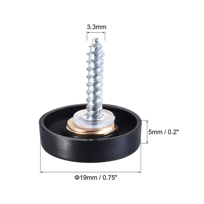  [AUSTRALIA] - uxcell Mirror Screws, 19mm/0.75", 20pcs Decorative Cap Fasteners Cover Nails, Wire Drawing, Black 304 Stainless Steel