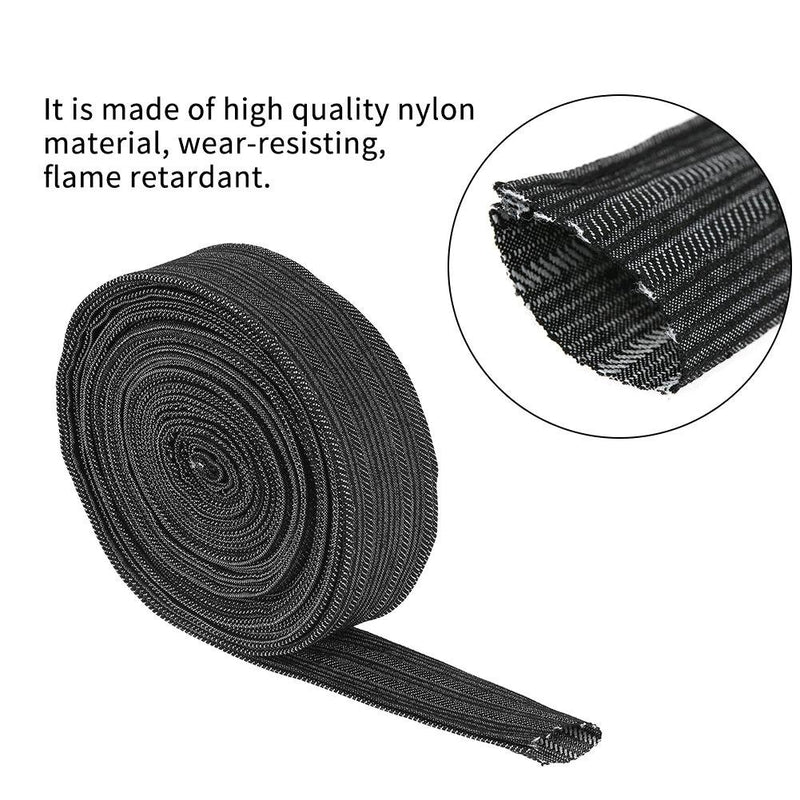  [AUSTRALIA] - 25FT 7.5M Nylon Protective Cable Cover, Hydraulic Hose Protector Sleeve TIG Cable Cover, Nylon Cable Management Sleeve for Welding Torch Hydraulic Hose