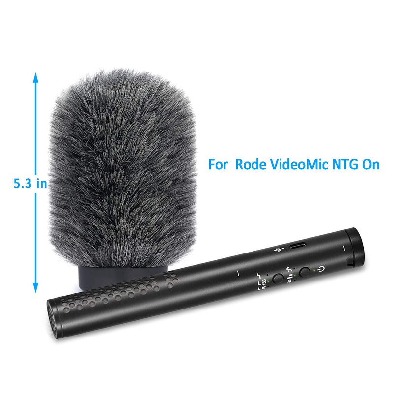  [AUSTRALIA] - NTG Furry Microphone Wind Shield - Windscreen/Windmuff for Rode VideoMic NTG and Microphones with Maximum Slot Length of 100mm (3.9") and Diameter of 18-24mm by YOUSHARES（Shag, Gray）