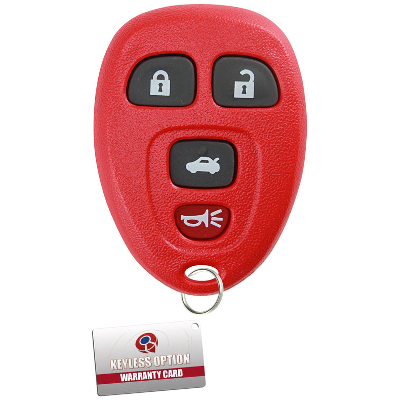  [AUSTRALIA] - KeylessOption Keyless Entry Remote Control Car Key Fob Replacement for 15252034 -Red Red