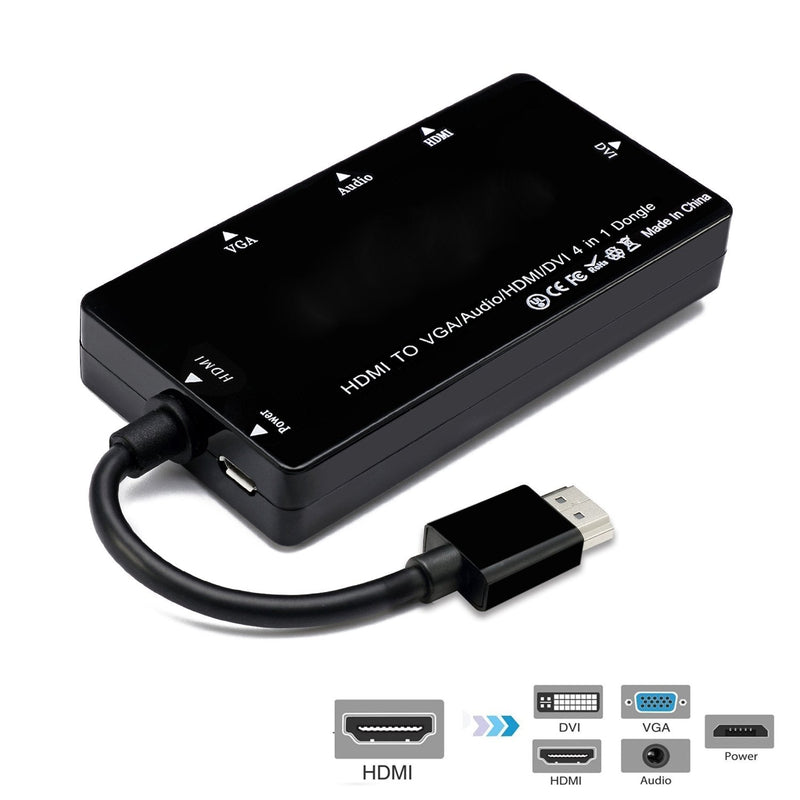  [AUSTRALIA] - CY HDMI to VGA/Audio/HDMI/DVI Adapter Multiport Splitter Converter 4 in1 Dongle for PS3 HDTV PC Monitor Projector