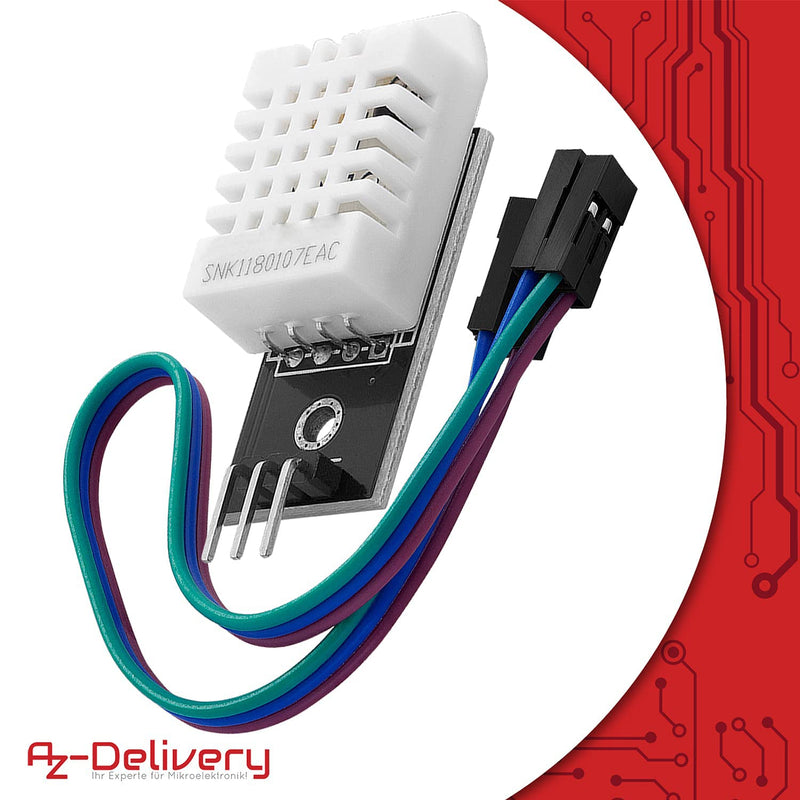  [AUSTRALIA] - AZDelivery DHT22 AM2302 temperature sensor and humidity sensor with circuit board and cable compatible with Arduino and Raspberry Pi including e-book! 1