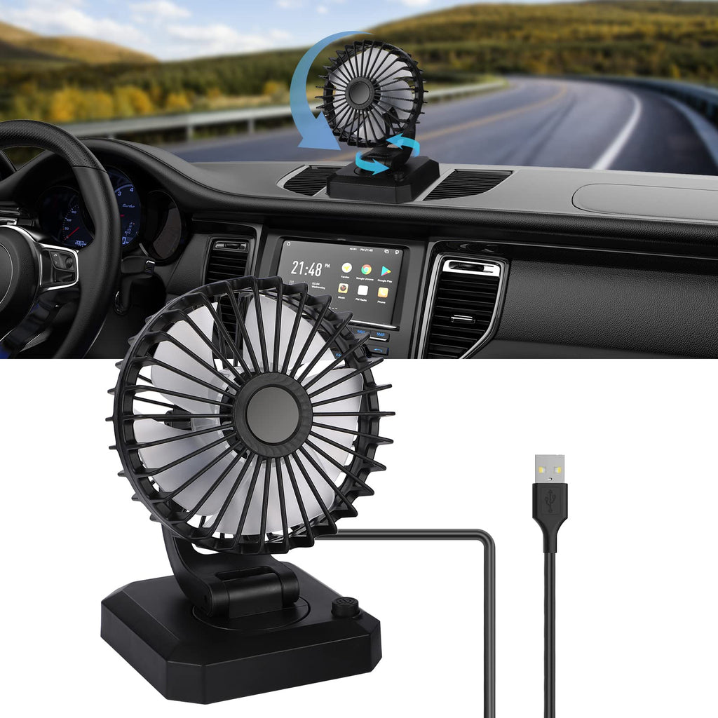  [AUSTRALIA] - LINGSFIRE USB Car Fan Desk Fan, 360° Rotation Desk Fans Small Quiet Portable Fan for Travel Personal Fan for Home Office Car Bedroom Desktop Summer Gift Fan