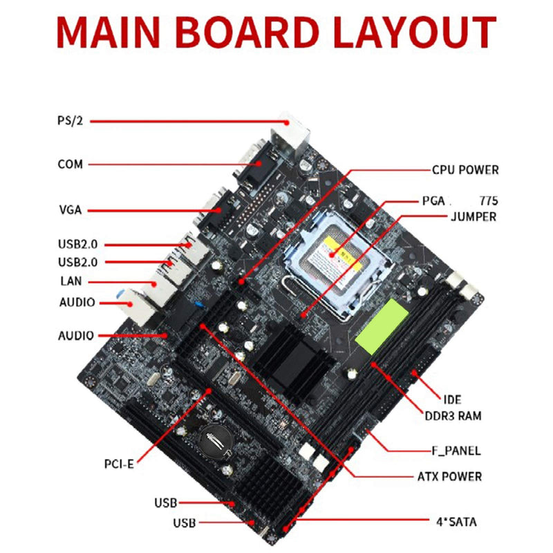  [AUSTRALIA] - Motherboard LGA 775 DDR3 for Intel G41 Chipset Dual Channel Desktop Computer Mainboard Support IDE Port