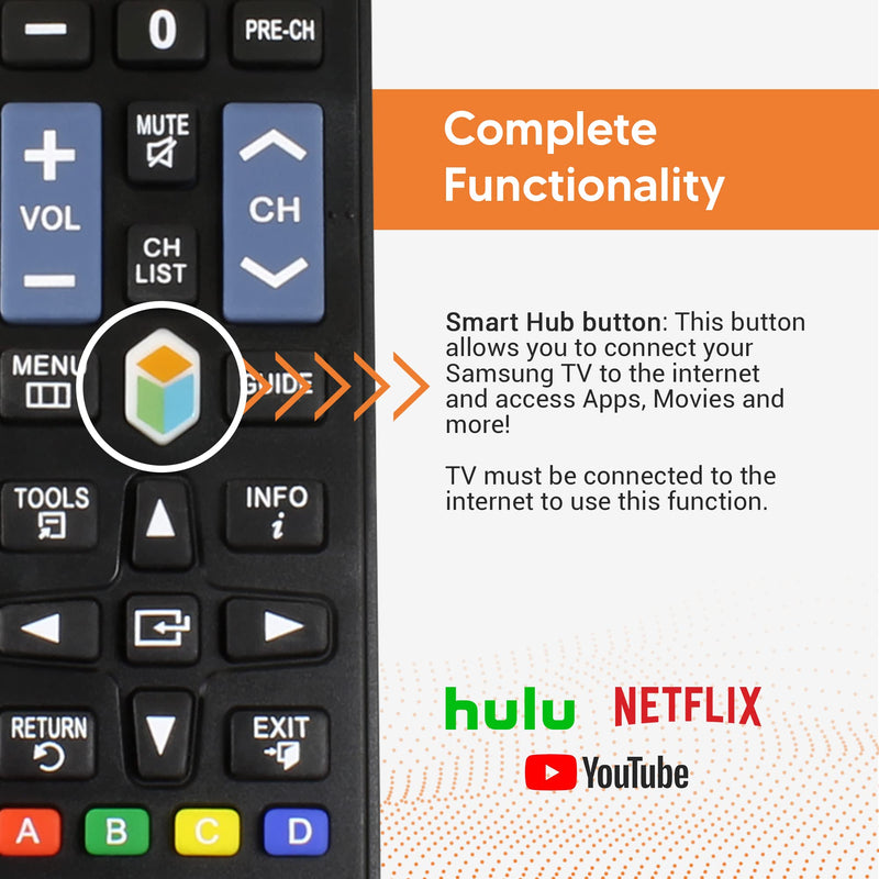  [AUSTRALIA] - RRC Universal Replacement Remote for Samsung LED/LCD 4K & QLED TVs (2021 & 2022 Models and Older) with Smart Home Button - No Programming Required