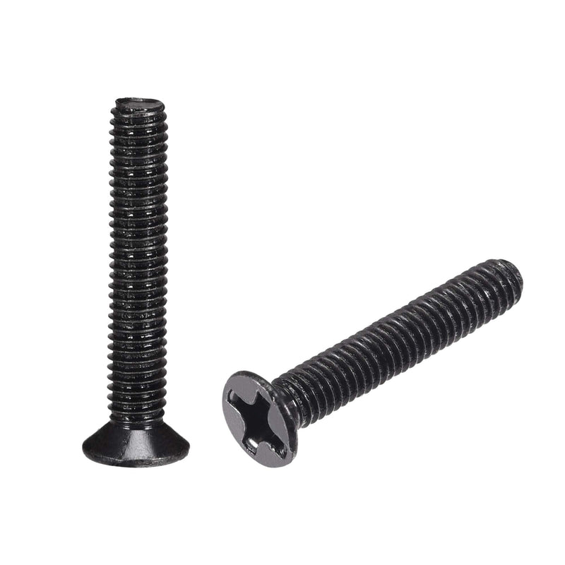  [AUSTRALIA] - uxcell M3 x 20mm Phillips Screw Fastener Black for Laptop PC TV Fan Switch 50pcs