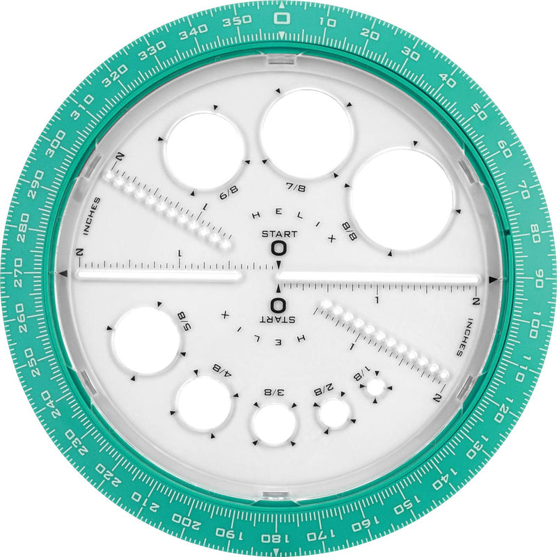 Helix Angle and Circle Maker with Integrated Circle Templates, 360 Degree, 6 Inch / 15cm, Assorted Colors (36002) - LeoForward Australia