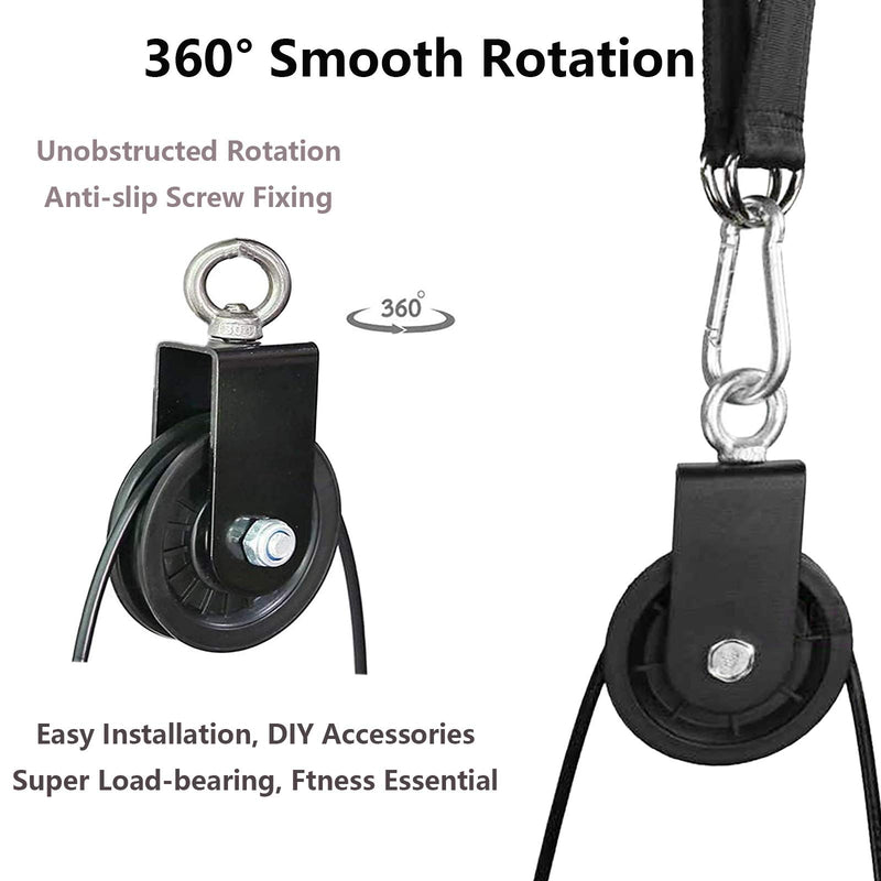 Silent Pulley Cable Pulley 360 Degree Rotation Traction Wheel for LAT Pulley System DIY Attachment Home Gym Accessories Lifting Blocks Hoists Ladder Lift Home Projects Clothesline Shop Lifts (3.54in) - LeoForward Australia