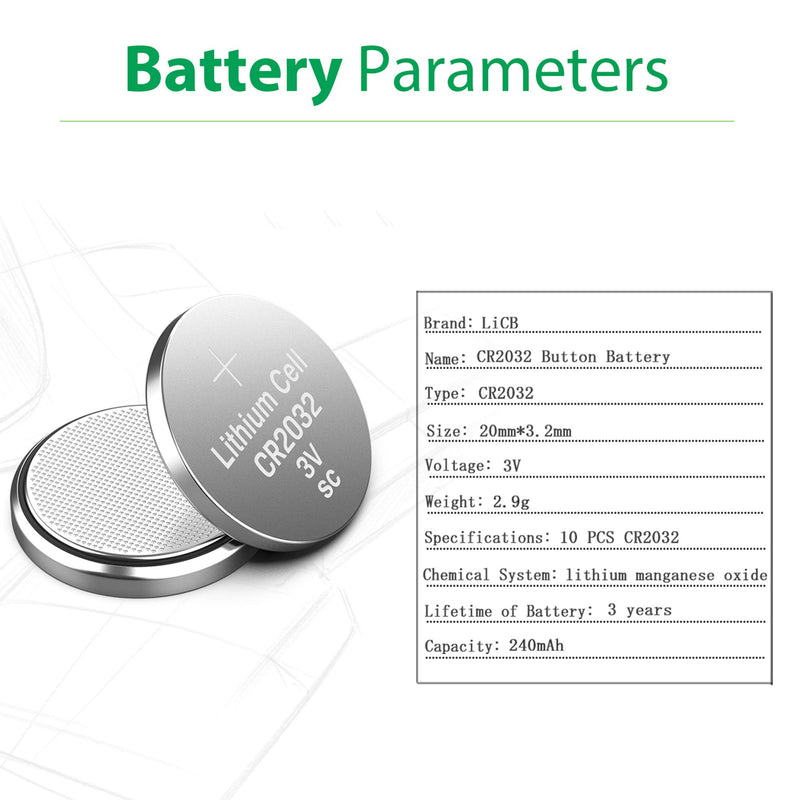 LiCB CR2032 3V Lithium Battery(10-Pack) - LeoForward Australia