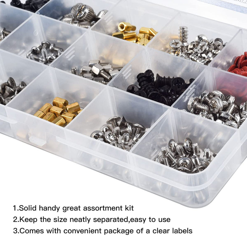  [AUSTRALIA] - 450PC Computer Motherboard Standoffs Screws Kit, Replacement Computer Screws for Motherboard HDD Hard Drive 2.5" SSD Hard Drive PC Fan Graphics Chassis ATX Case Mounting, for PC DIY & Repair 450PCS