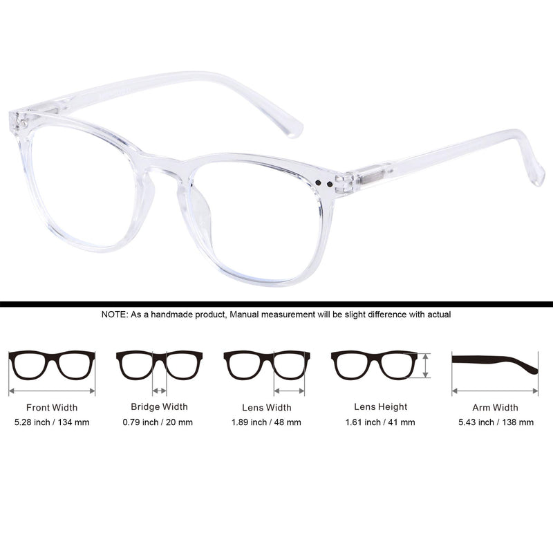  [AUSTRALIA] - Blue Light Blocking Glasses Women Men Computer Small Face Clear Bluelight Blocker Eyeglasses Frame ANDWOOD AR001 Square Crystal | Anti-blue Light Lens