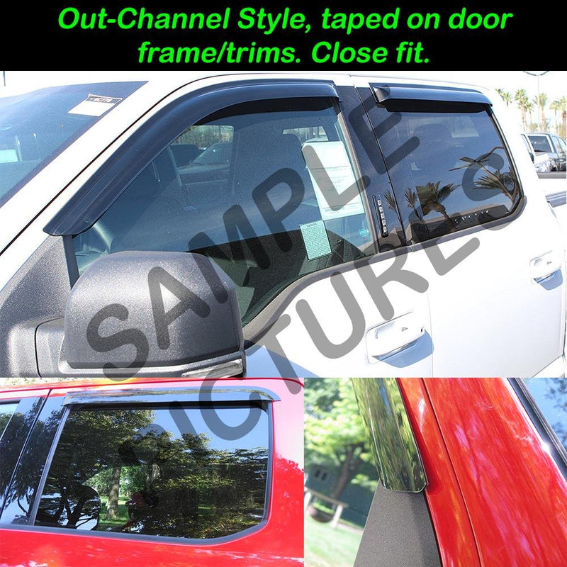  [AUSTRALIA] - S SIZVER Smoked Out-Channel Window Vent Guard Rain Visors for 2010-2016 Ford Taurus