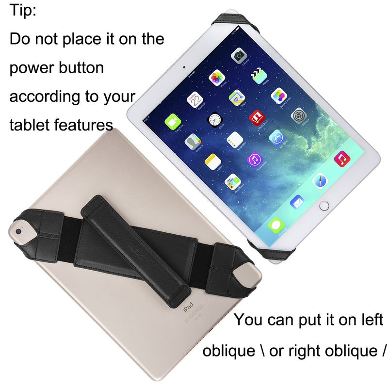 Joylink Universal Tablet Hand Holder Strap, 360 Degrees Swivel LeathJer Handle Grip with Elastic Belt, Secure & Portable for 10.1" Tablets (Samsung Asus Acer iPad etc), Black - LeoForward Australia