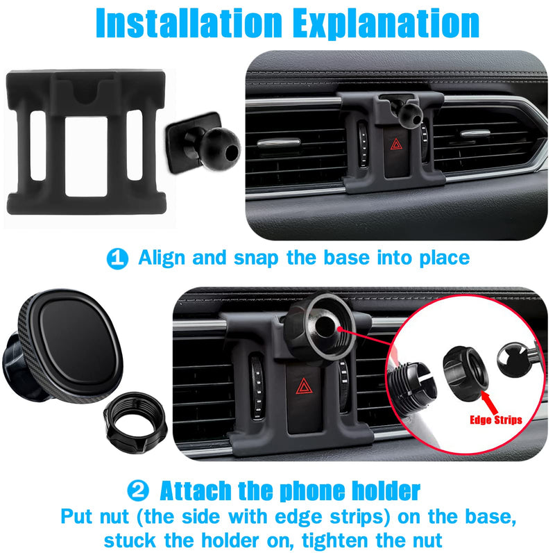  [AUSTRALIA] - Mengfly Car Phone Holder, Car Air Vent Phone Stand Mount, for Mazda CX-5 2023 2022 2021 2020 2019 2018 2017, Auto Dashboard Magnetic Navigation Bracket, for iPhone, Samsung and All Smartphone Black