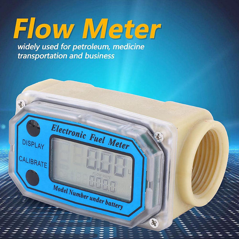 Diesel Fuel Meter, Digital Fuel Meter Water Flow Meter Mini Digital Turbine Flowmeter Diesel Fuel Flow Meter 15-120L/min 1" NPT - LeoForward Australia