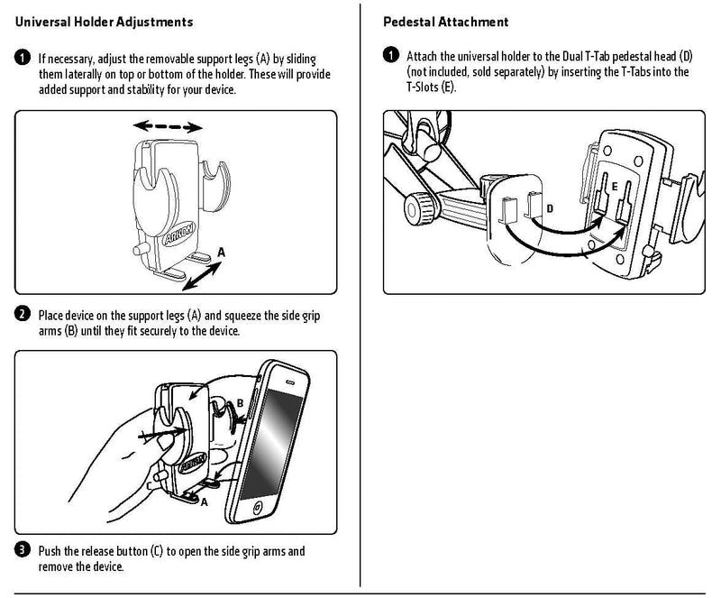  [AUSTRALIA] - Arkon Mega Grip Universal Phone Holder for iPhone 12 11 Pro Max XS XR X Galaxy Note 20 10 Retail Black